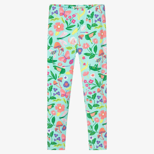 Hatley-Girls Green Cotton Leggings | Childrensalon Outlet