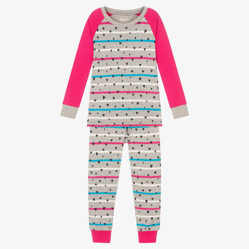Hatley-Girls Grey & Pink Pyjamas | Childrensalon Outlet