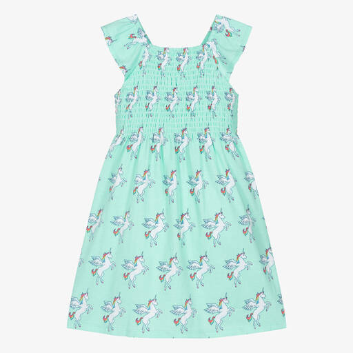 Hatley-Girls Mint Green Rainbow Pegasus Cotton Dress | Childrensalon Outlet