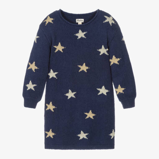 Hatley-Girls Navy Starry Knit Dress | Childrensalon Outlet