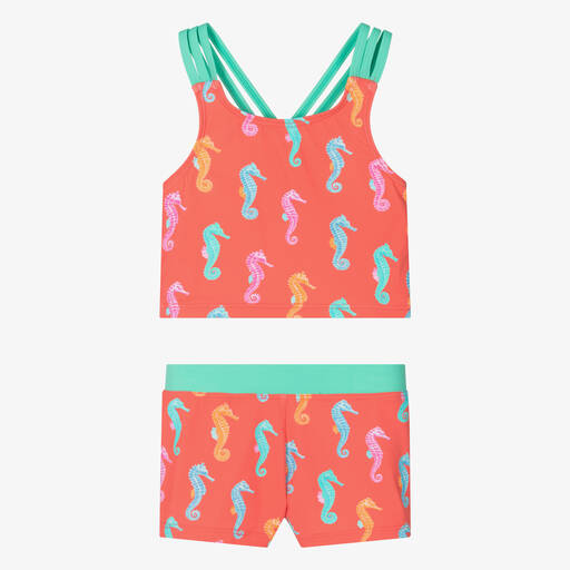Hatley-Оранжевое танкини с морскими коньками для девочек (UPF50+) | Childrensalon Outlet