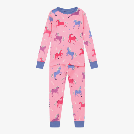 Hatley-بيجاما قطن عضوي لون زهري وأزرق للبنات | Childrensalon Outlet