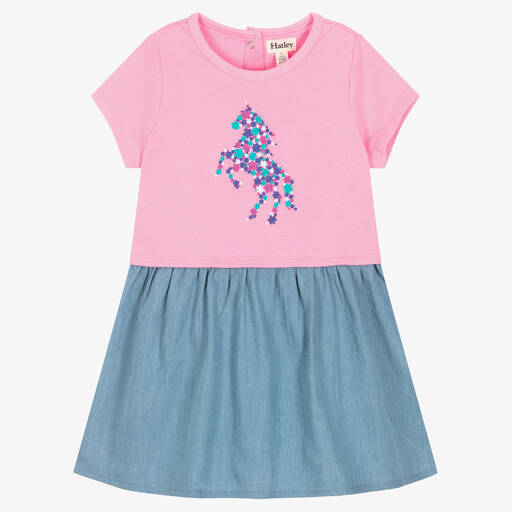 Hatley-Girls Pink & Blue Unicorn Dress | Childrensalon Outlet
