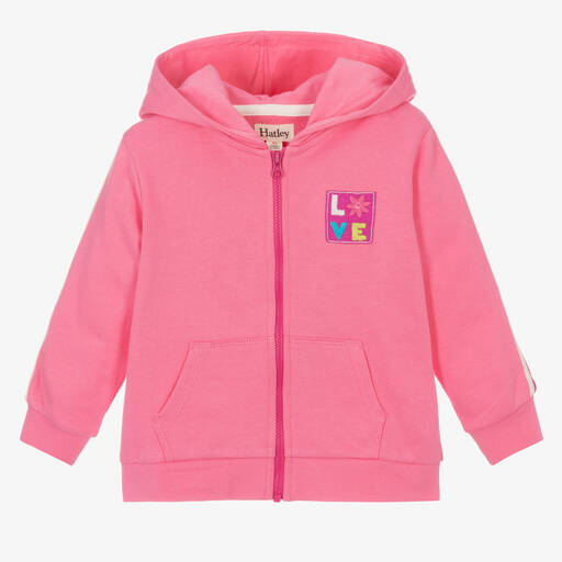 Hatley-Rosa Baumwoll-Kapuzenjacke | Childrensalon Outlet