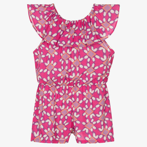 Hatley-Combi-short rose à fleurs fille | Childrensalon Outlet