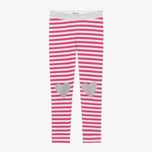 Hatley-Girls Pink Striped Cotton Leggings | Childrensalon Outlet