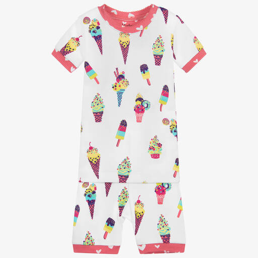 Hatley-Girls Pink & White Pyjamas | Childrensalon Outlet