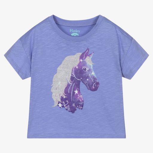 Hatley-Girls Purple Cotton T-Shirt | Childrensalon Outlet