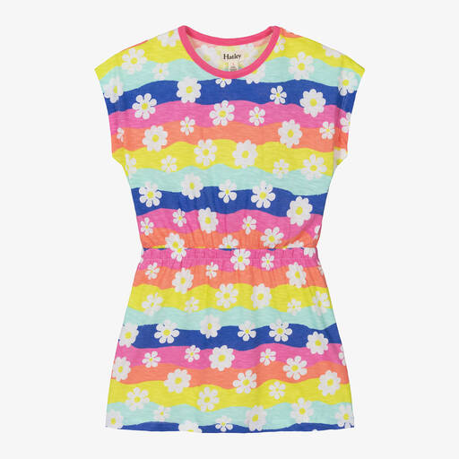 Hatley-Girls Rainbow Striped Flower Dress | Childrensalon Outlet