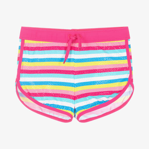Hatley-Girls Rainbow Stripes Swim Shorts | Childrensalon Outlet