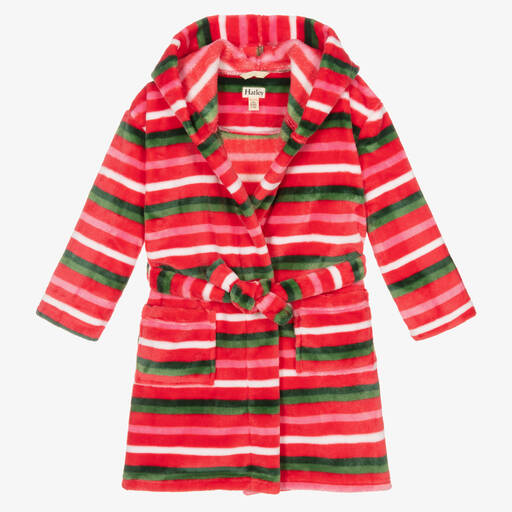 Hatley-Girls Red Striped Dressing Gown | Childrensalon Outlet