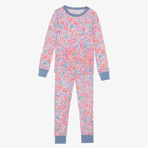 Hatley-بيجاما قطن عضوي جيرسي لون أبيض بطبعة ورود | Childrensalon Outlet