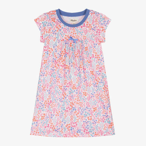 Hatley-قميص نوم جيرسي لون أبيض بطبعة ورود للبنات | Childrensalon Outlet