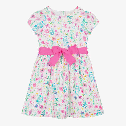 Hatley-Girls White Modal Floral Print Dress | Childrensalon Outlet