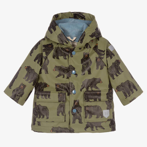 Hatley-Green Bears Baby Raincoat  | Childrensalon Outlet