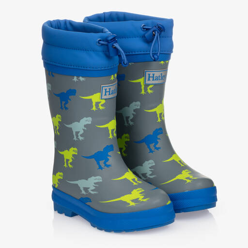 Hatley-Grey Dinosaur Rain Boots | Childrensalon Outlet