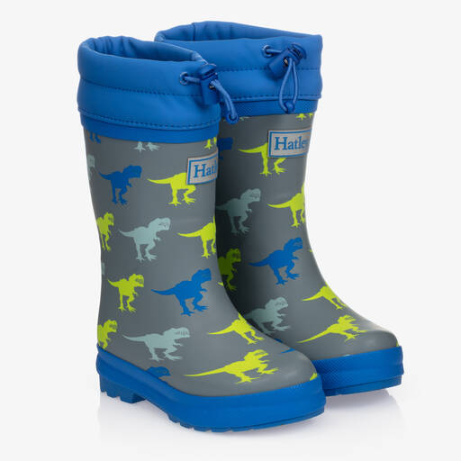 Hatley-Graue Stiefel mit Dino-Muster | Childrensalon Outlet