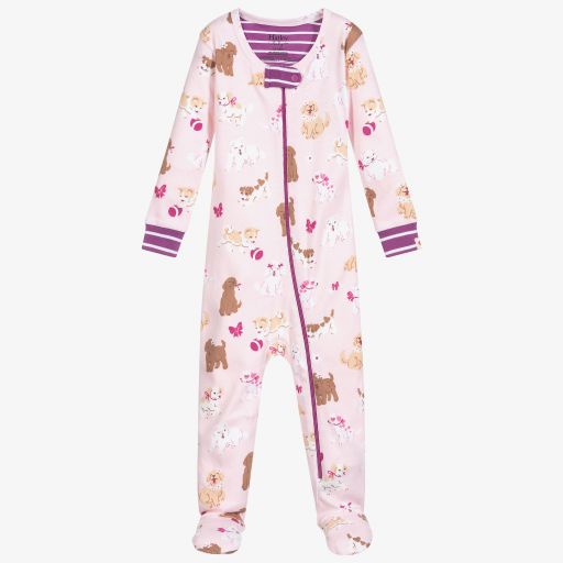 Hatley-Pink Organic Cotton Babygrow | Childrensalon Outlet