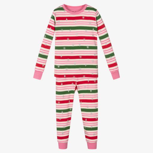 Hatley-Pink Striped Cotton Pyjamas | Childrensalon Outlet