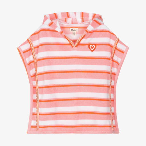 Hatley-Pink Striped Hooded Kids Poncho | Childrensalon Outlet