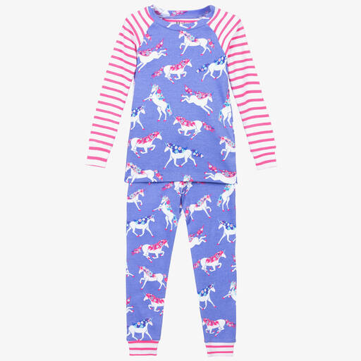 Hatley-بيجاما قطن عضوي لون بنفسجي للبنات | Childrensalon Outlet