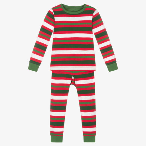 Hatley-Gestreifter Schlafanzug in Rot und Grün | Childrensalon Outlet