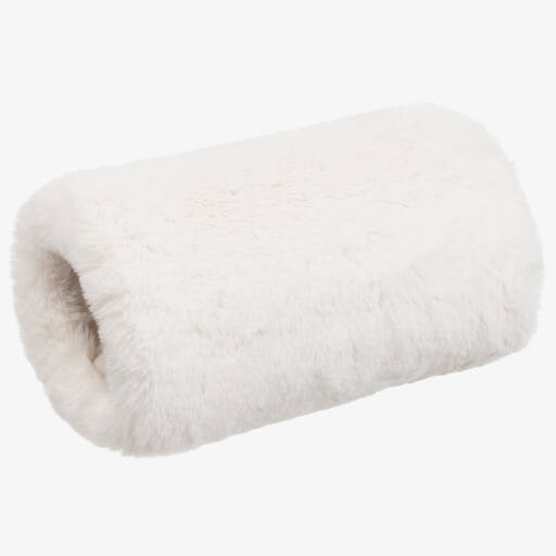 Helen Moore-Girls Ivory Faux Fur Muff (25cm) | Childrensalon Outlet