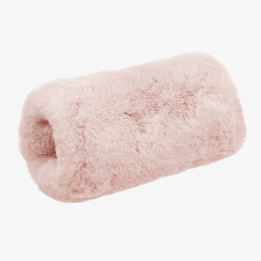 Helen Moore-Girls Pink Faux Fur Hand Muff (25cm) | Childrensalon Outlet