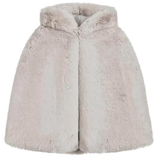 Helen Moore-Grey Faux Fur Hooded Cape | Childrensalon Outlet