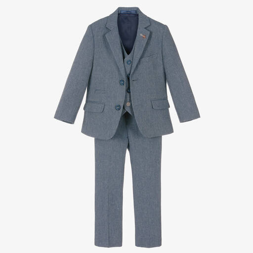 House of Cavani-Boys Light Blue Wells Suit | Childrensalon Outlet