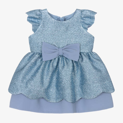 Hucklebones London-فستان معدني أنيق للبنات بحواف مموجة | Childrensalon Outlet