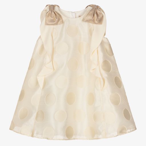 Hucklebones London-Girls Ivory Organza Dress | Childrensalon Outlet