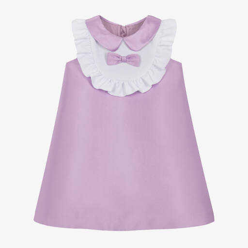 Hucklebones London-Платье А-силуэта из атласа лилового цвета для девочек | Childrensalon Outlet