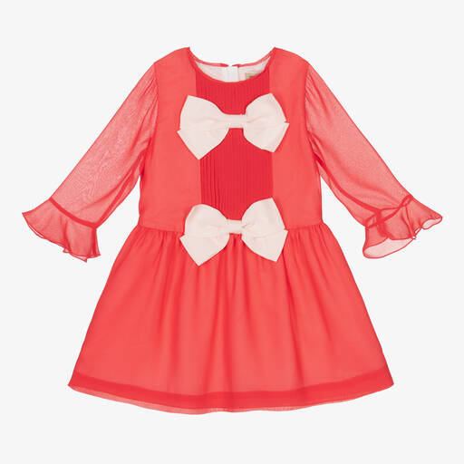 Hucklebones London-Girls Pink Chiffon Dress | Childrensalon Outlet