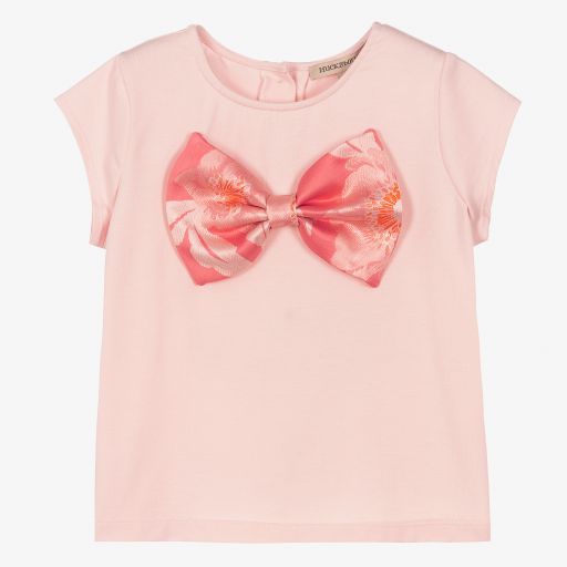 Hucklebones London-Girls Pink Cotton T-Shirt | Childrensalon Outlet