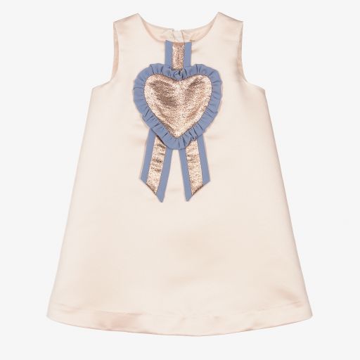 Hucklebones London-Girls Pink Satin Dress | Childrensalon Outlet