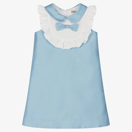 Hucklebones London-فستان تويل مزين بكشكش لون أزرق | Childrensalon Outlet