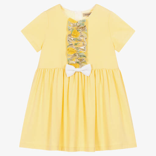 Hucklebones London-Желтое платье из хлопка и модала | Childrensalon Outlet