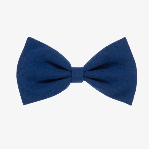 Hucklebones London-Navy Blue Bow Hair Clip (13cm) | Childrensalon Outlet