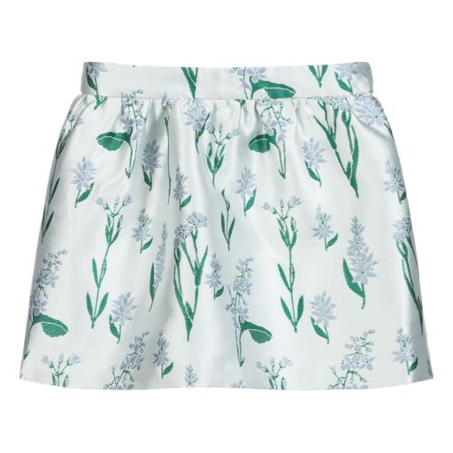 Hucklebones London-Pale Blue Jacquard Skirt | Childrensalon Outlet