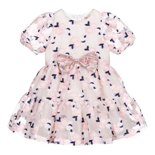 Hucklebones London-Pink & Blue Organza Dress | Childrensalon Outlet
