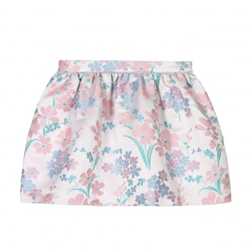 Hucklebones London-Pink Floral Jacquard Skirt | Childrensalon Outlet