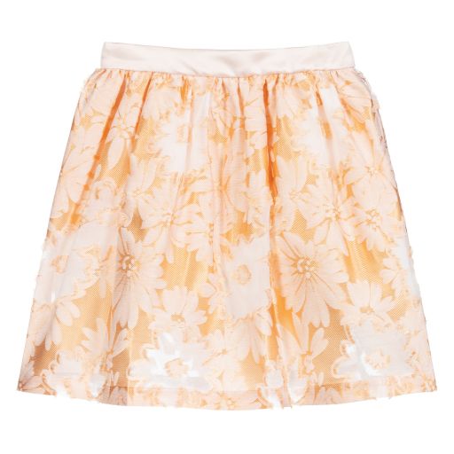 Hucklebones London-Pink & Gold Jacquard Skirt | Childrensalon Outlet