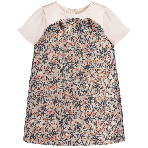 Hucklebones London-Teen Pink Brocade Dress  | Childrensalon Outlet