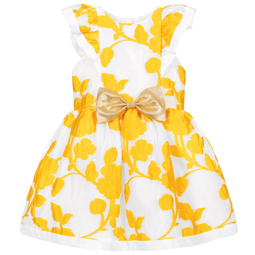 Hucklebones London-White & Yellow Floral Dress | Childrensalon Outlet