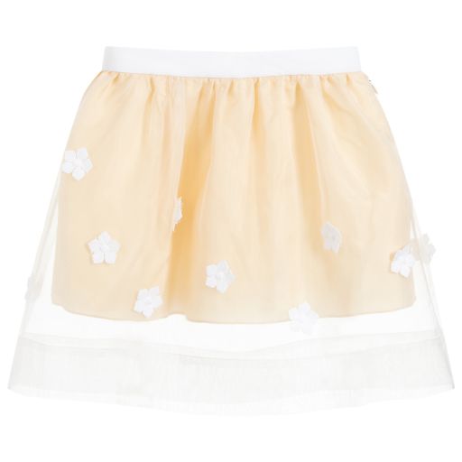 Hucklebones London-تنورة أورغانزا لون أصفر و أبيض | Childrensalon Outlet