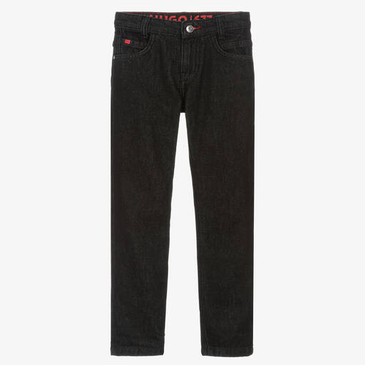 HUGO-Boys Black Regular-Fit 677 Jeans | Childrensalon Outlet