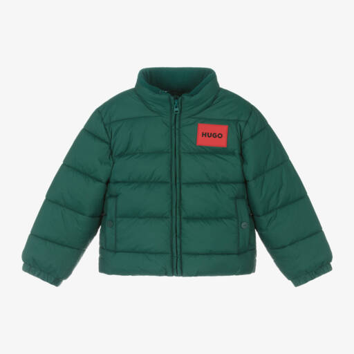 HUGO-Boys Forest Hooded Puffer Coat | Childrensalon Outlet