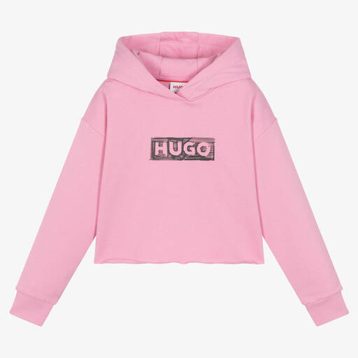 HUGO-Sweat à capuche rose fille | Childrensalon Outlet