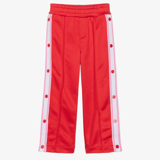 HUGO-Girls Red & Pink Stripe Track Joggers | Childrensalon Outlet